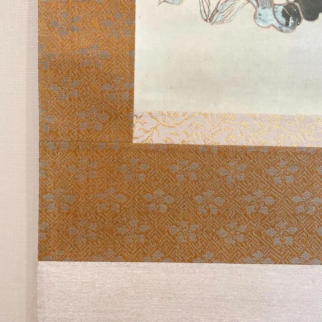 美品 2043 尾形光琳 「花鳥図」 日本画 掛軸 工芸印刷