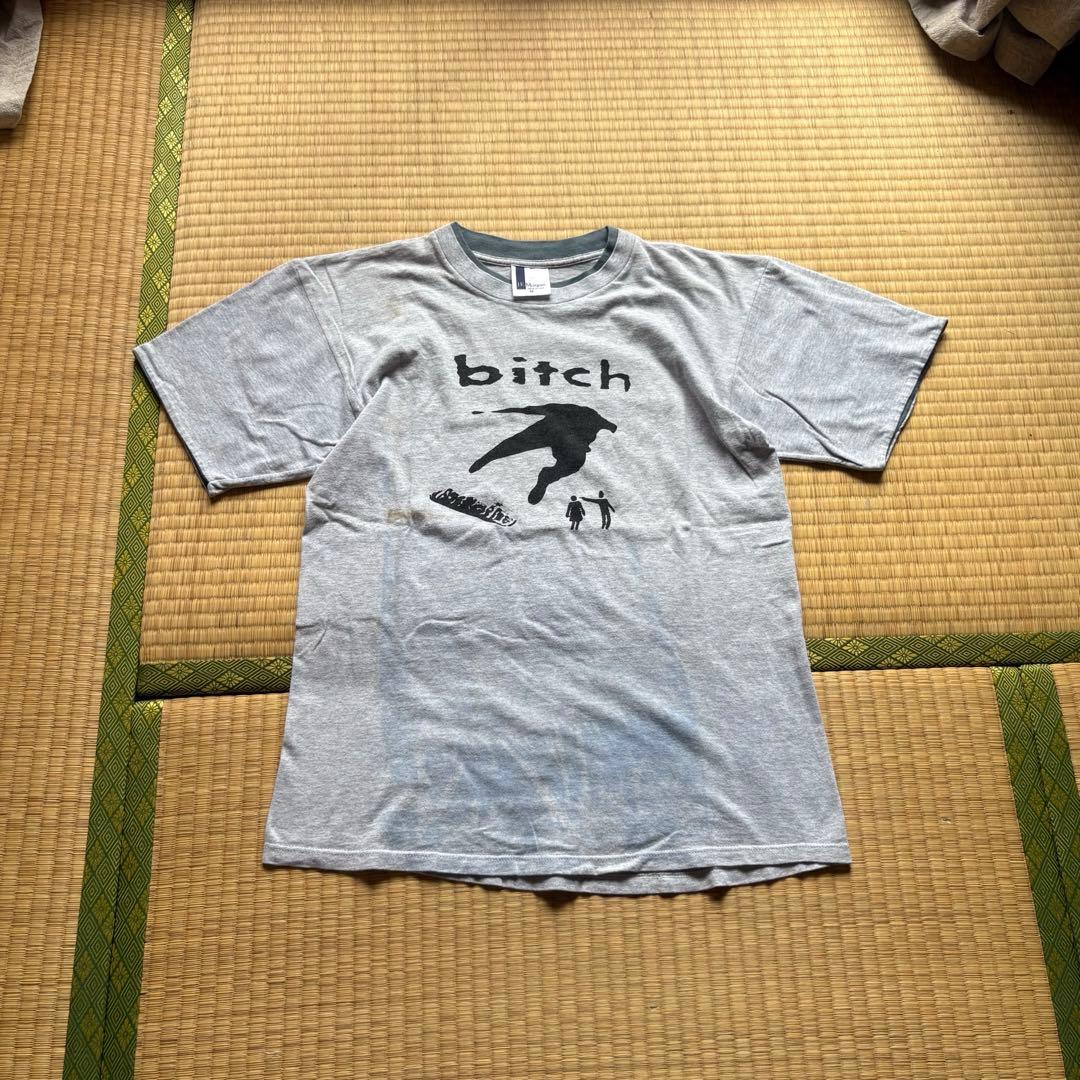 90s BITCH USA製　最初期　プリント　半袖　リンガーシャツ　tシャツ