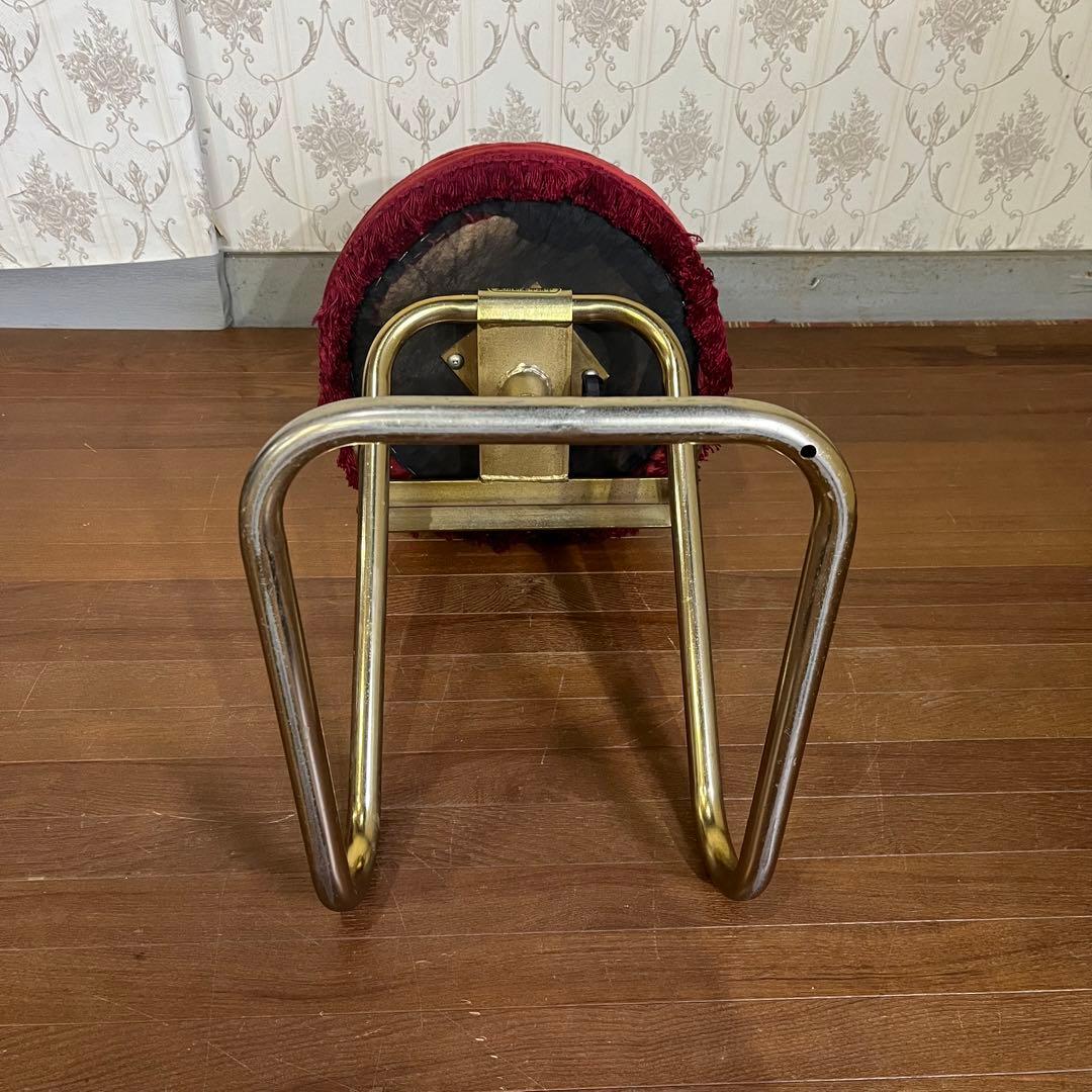 【アンティーク】アイアン脚 ベルベッドスツール ロココ調 ベロア 古道具 丸椅子