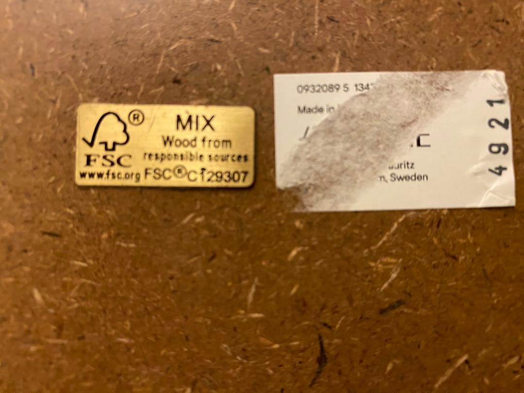 ラタン額縁　植物シルエット　アートプリント