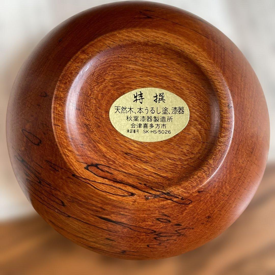 美品　高級　漆器　会津　木製 赤い 汁椀 5個セット