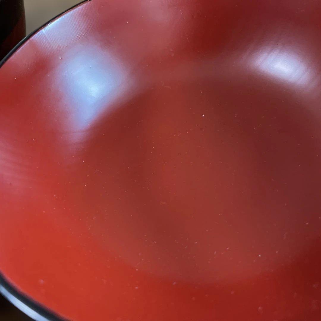 美品　高級　漆器　会津　木製 赤い 汁椀 5個セット