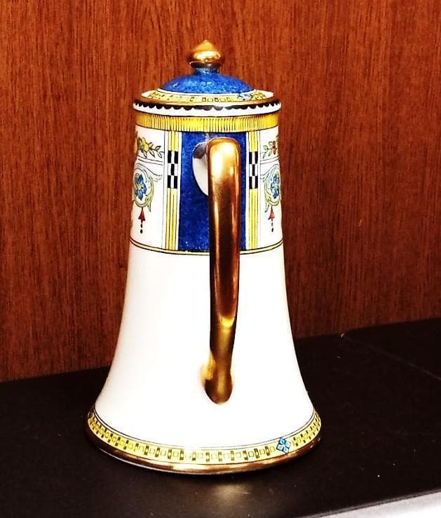 セール‼超美品 アールデコ オールドノリタケ　コーヒーポット 藍ラスター