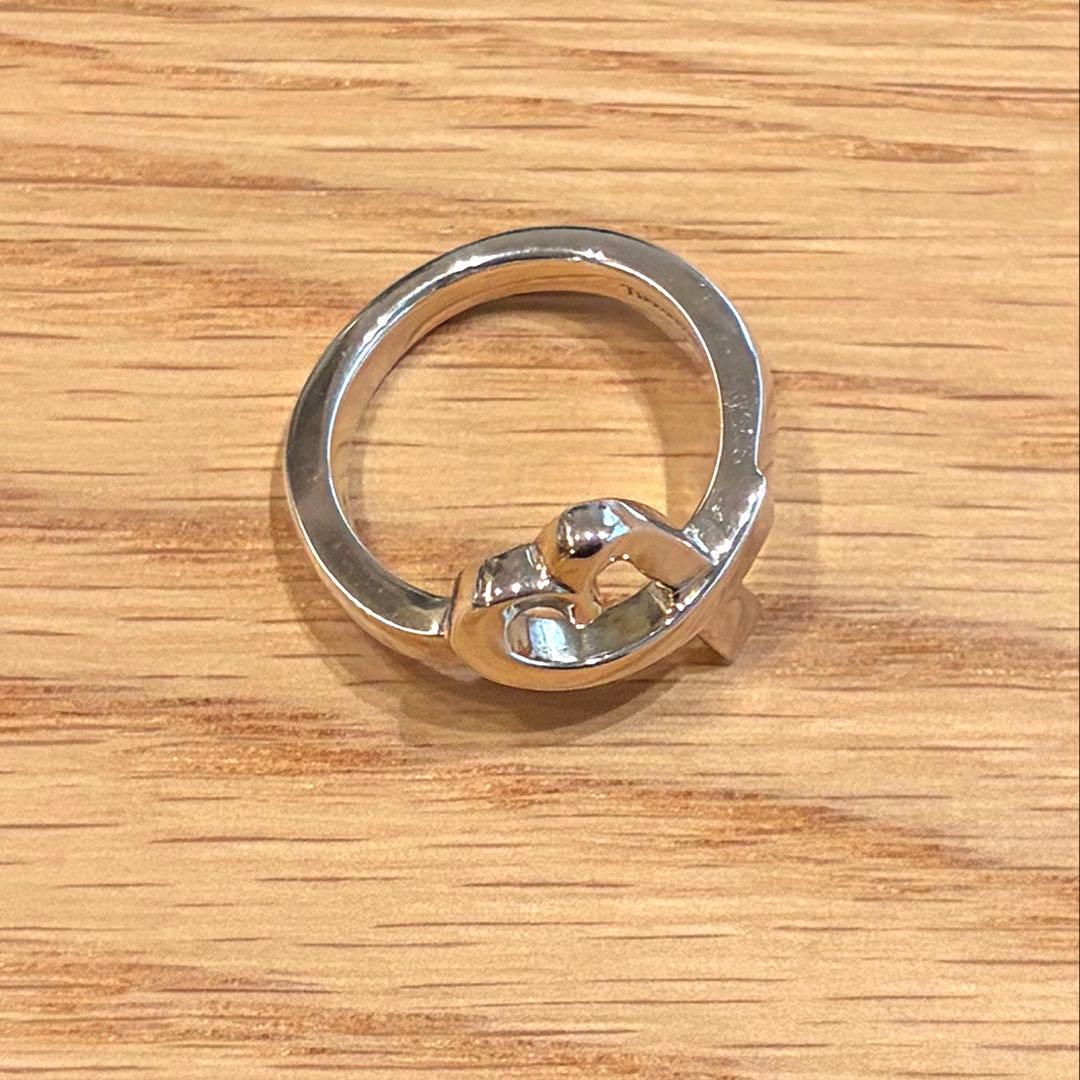 え*か様 【美品！】Tiffany ラビングハートリング　約9号 袋、カード付