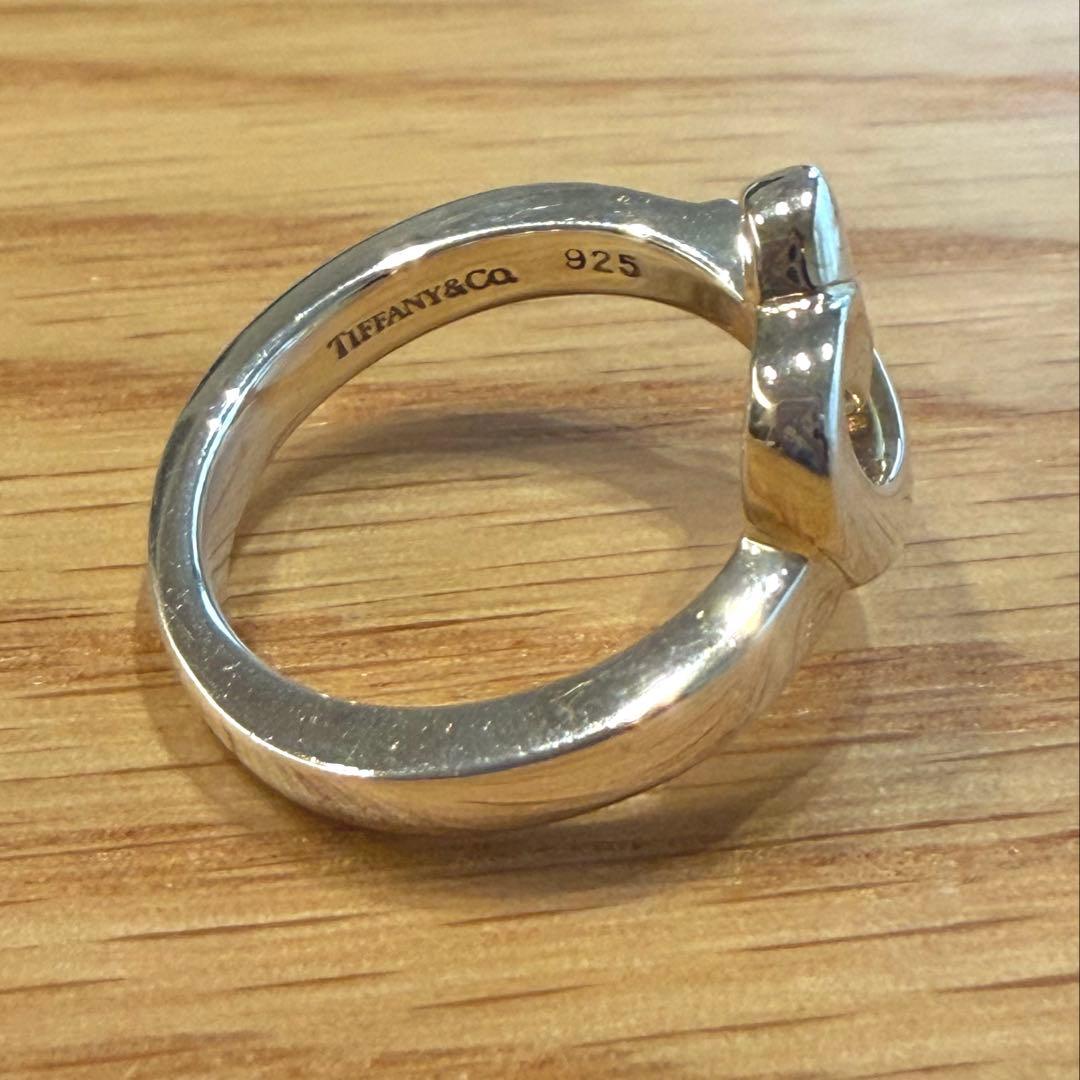 え*か様 【美品！】Tiffany ラビングハートリング　約9号 袋、カード付