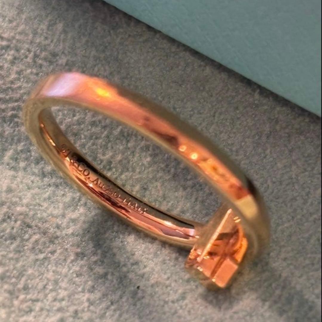 TIFFANY⭐︎ティファニー Tワン リング　13号　ローズゴールド