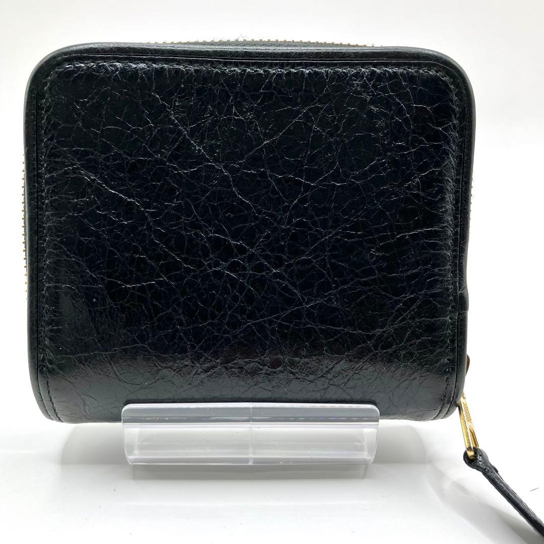 【美品】バレンシアガ　二つ折り財布　コンパクト　ビルフォード　ジップ　黒