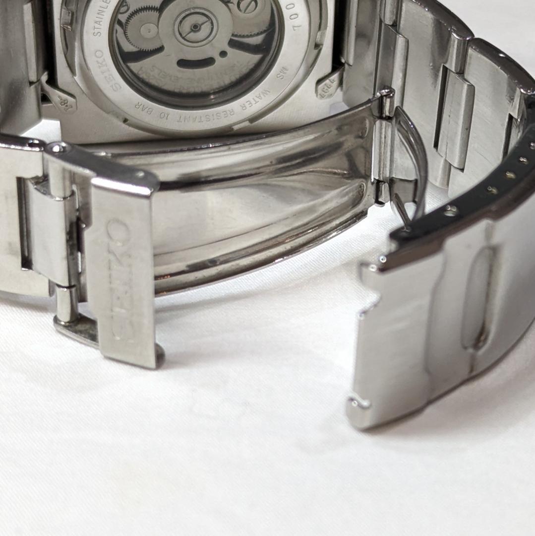 セイコー S-WAVE 自動巻き スクエアケース・稼働品・緑文字盤・デイデイト