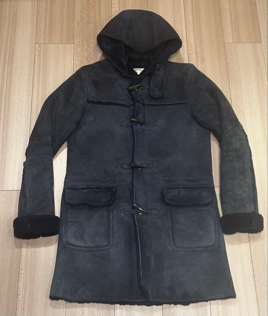 RHC ロンハーマン リアルムートン　ダッフルコートフード付き　ネイビー　M