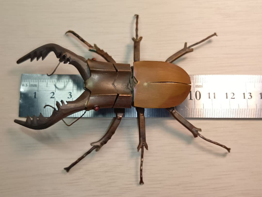 金工ノコギリクワガタ　オブジェ　ペーパーウェイト