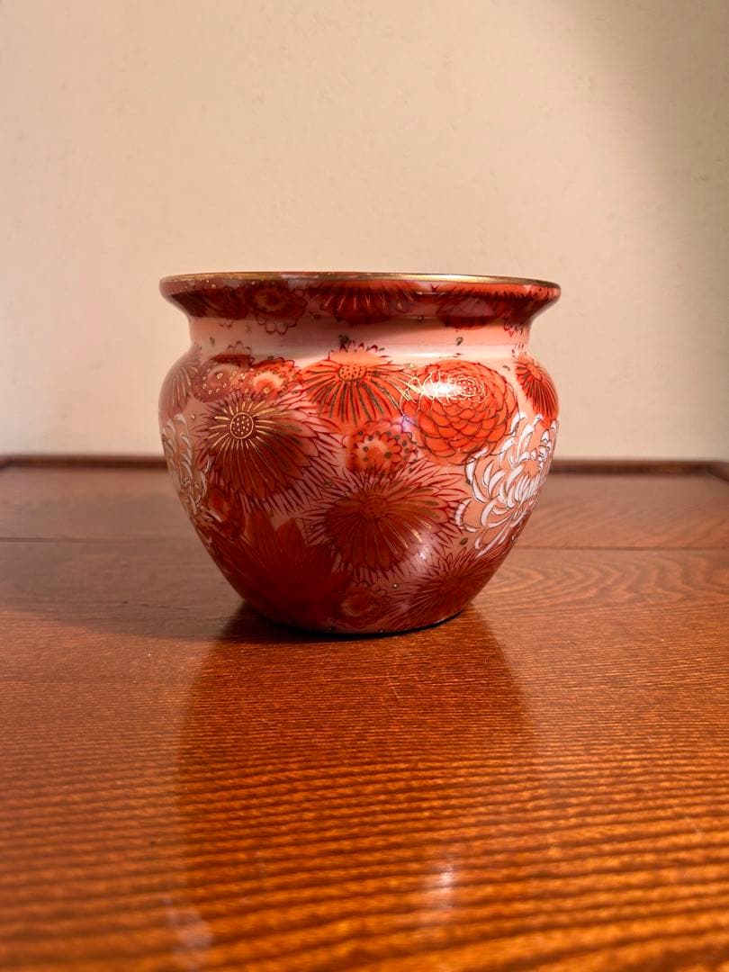 九谷焼　古九谷　壺　赤絵