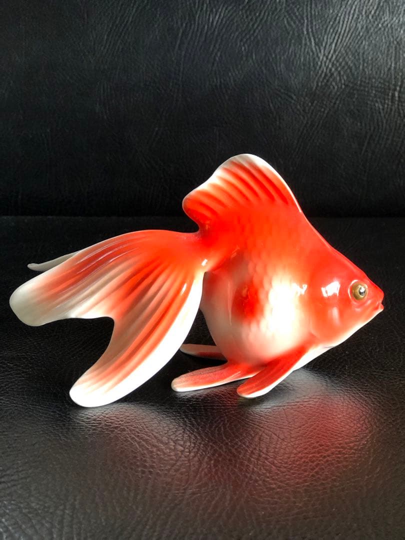 ノリタケ　フィギュリン　1970年代　 金魚置物　陶器　インテリア　則武