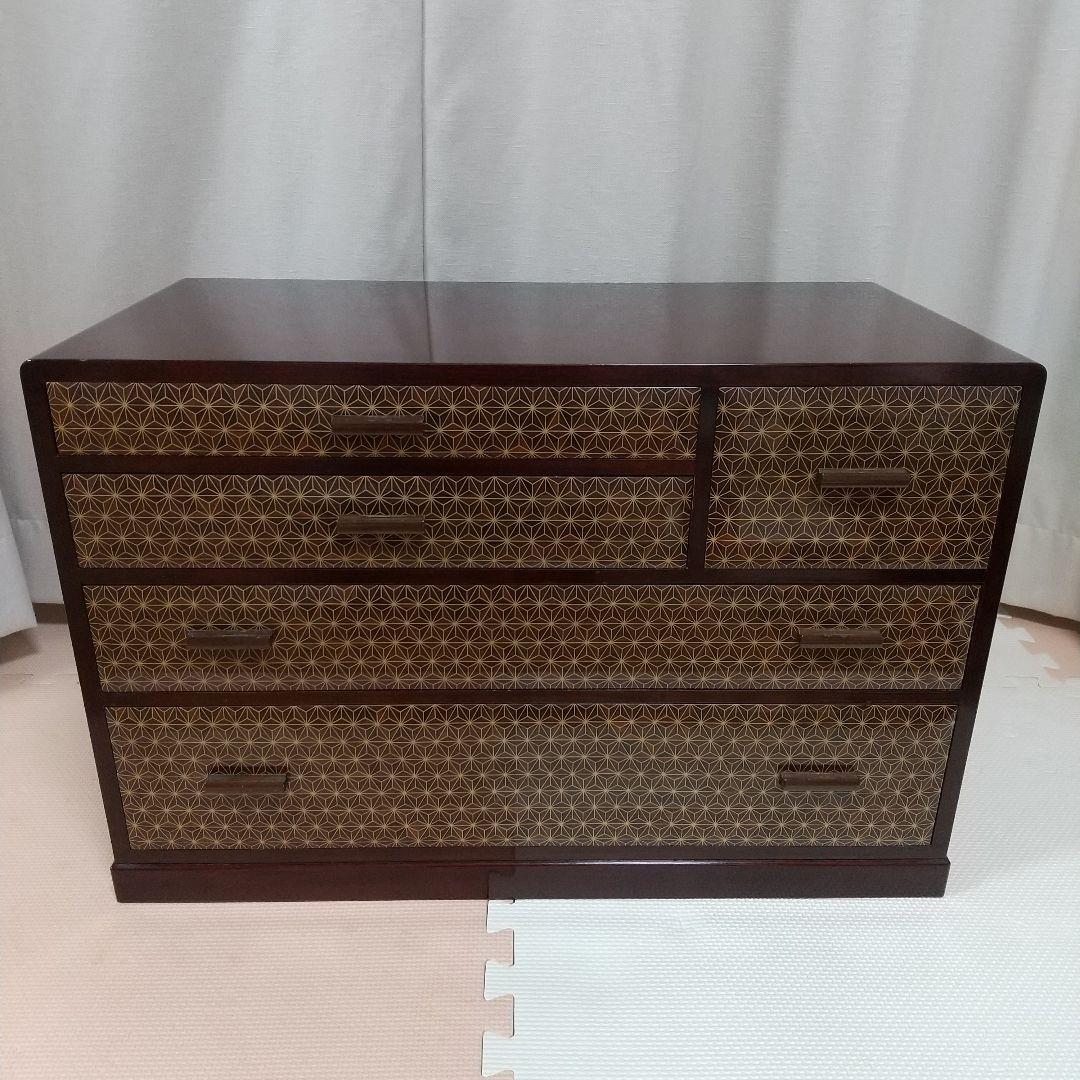 寄せ木細工　5つ引きタンス