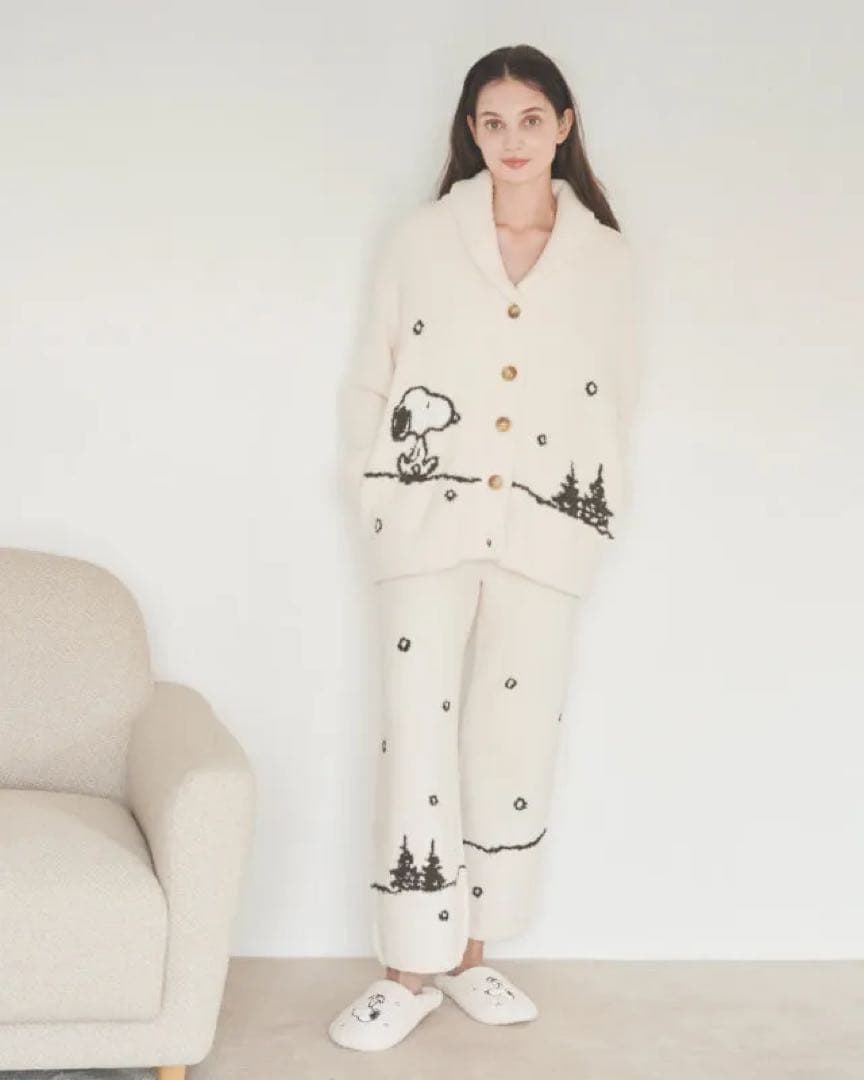 【美品＆未使用あり】ジェラートピケ　スヌーピー　もこもこ　上下セット