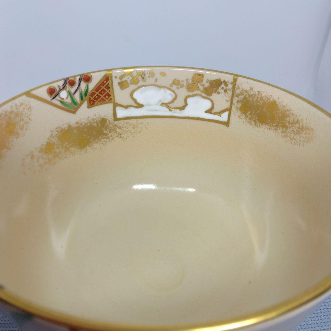 加藤松香 造 仁清 色紙 四君子茶碗 共箱 仁清焼研究家 茶道具