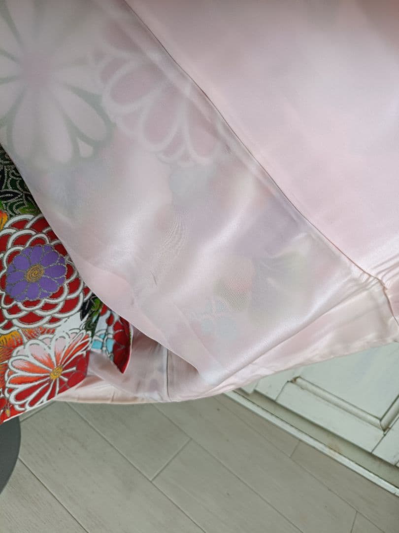 アンティークレトロポップな着物と黒地だらり帯セット