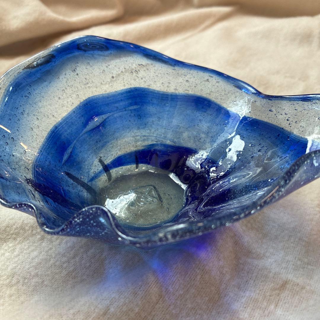 貴重【稲嶺盛吉】　琉球ガラス　ガラス皿