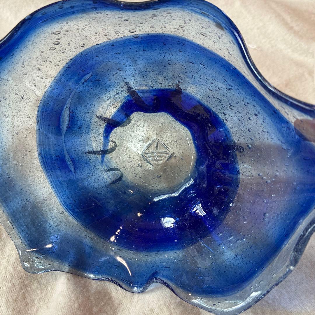 貴重【稲嶺盛吉】　琉球ガラス　ガラス皿