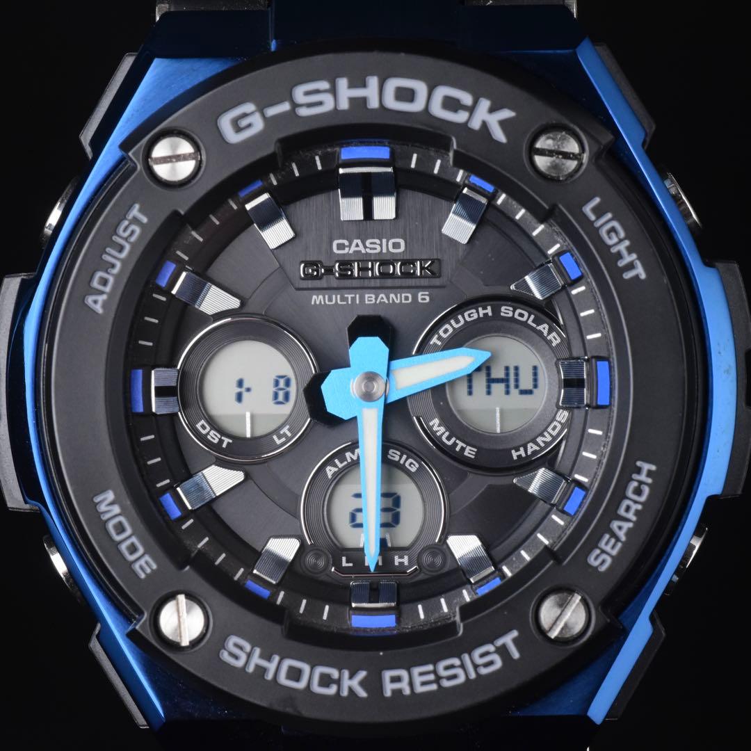 【美品】 G-SHOCK GST-W300G-1A2JF 電波ソーラー ブルー
