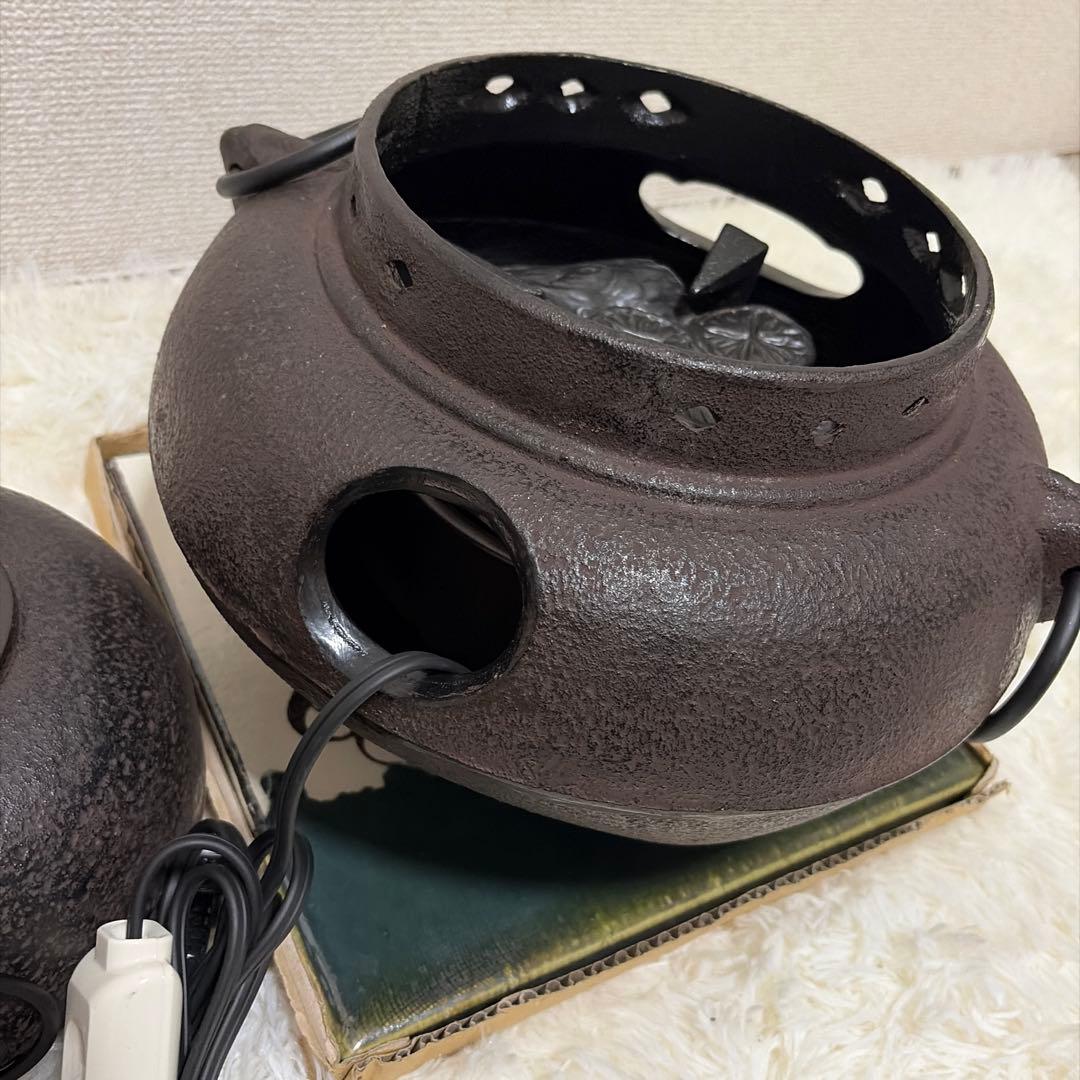 動作品 ヤマキ電器 茶道具 セット 炭型電熱器 黒紅鉢風炉 茶道 茶器