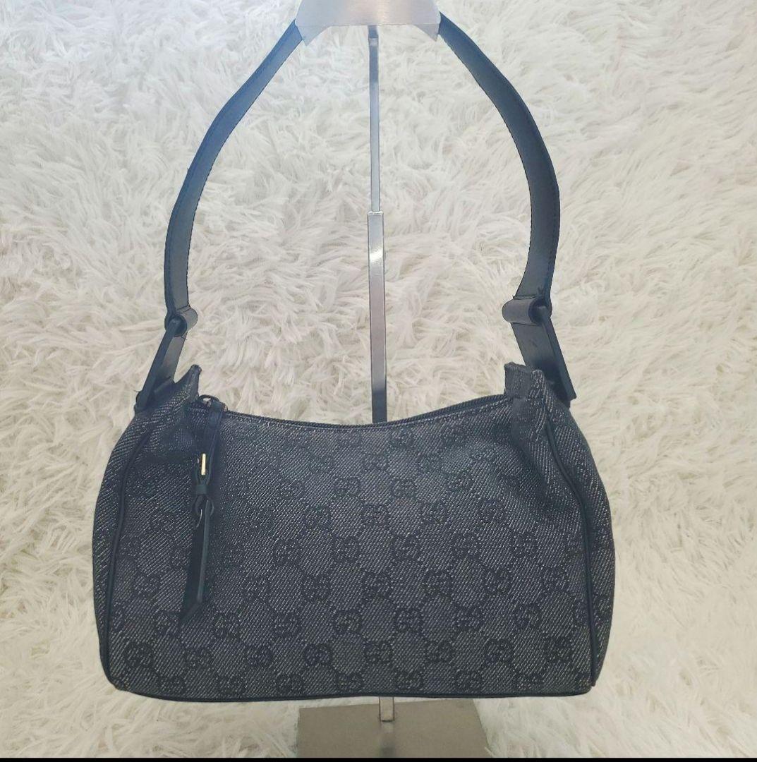 美品 GUCCI ggキャンバス アクセサリーポーチ ブラック