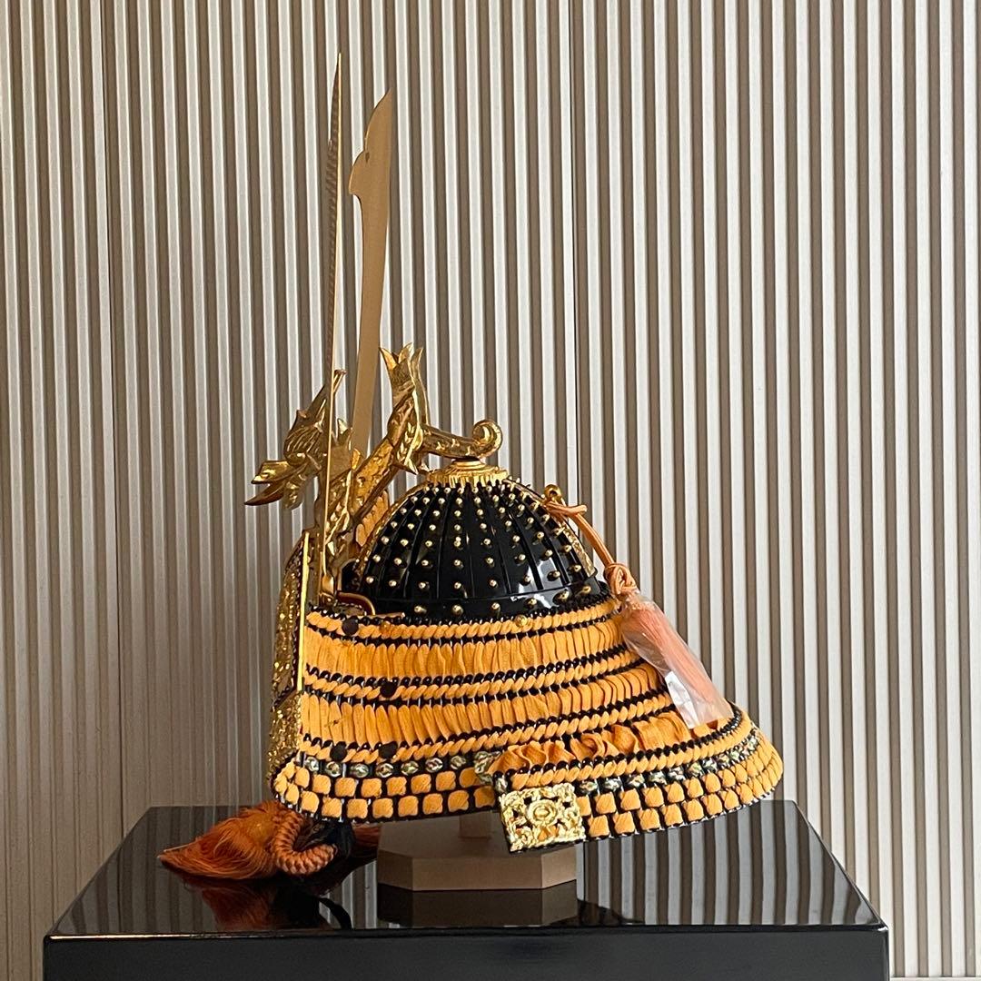 平安翠鳳　天平　御兜飾　松葉長鍬形　錆朱　木龍頭　30号　飾兜　甲冑　五月飾り