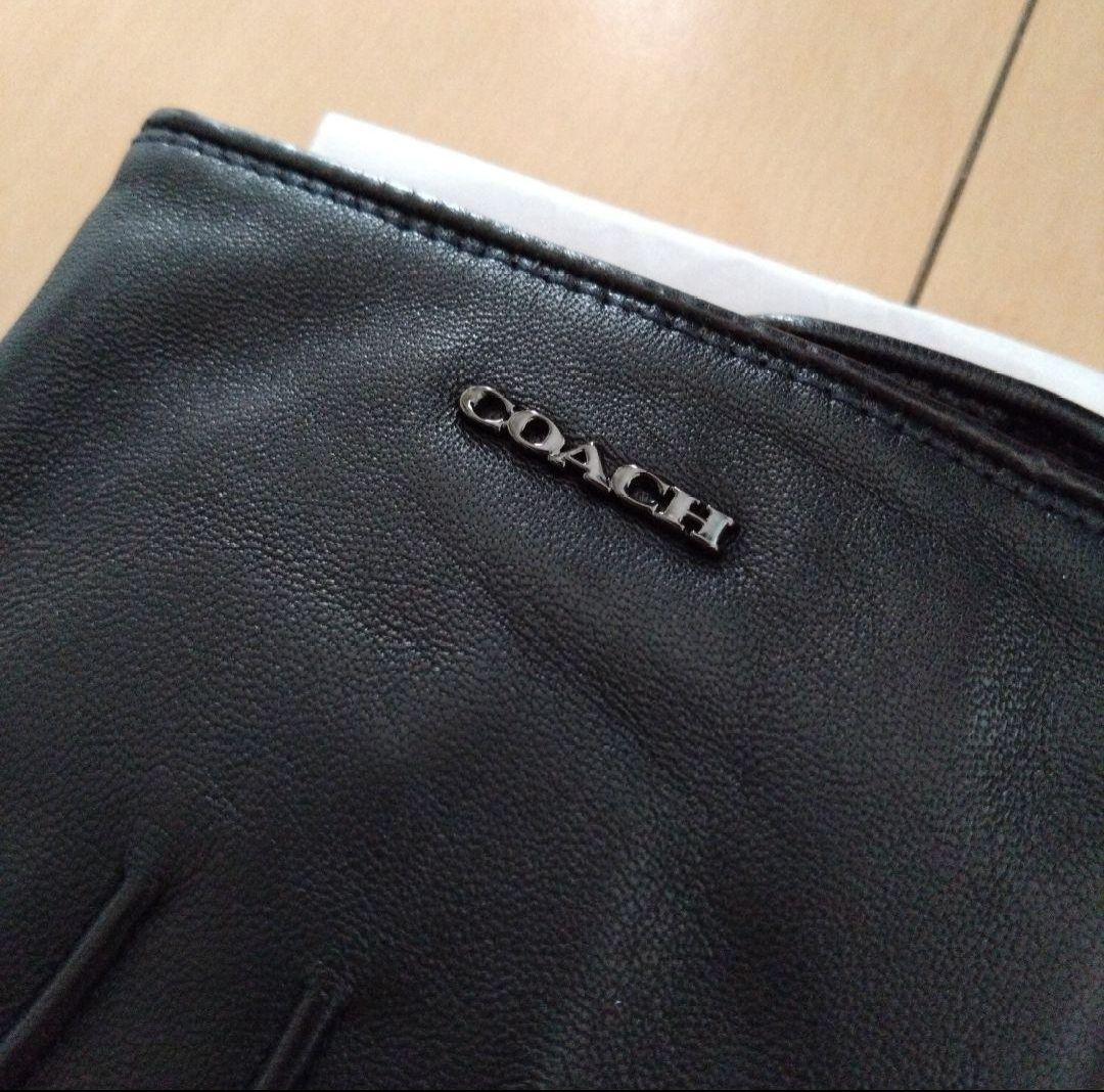 専用ページです 【新品】COACH メンズレザーグローブ ブラック Lサイズ
