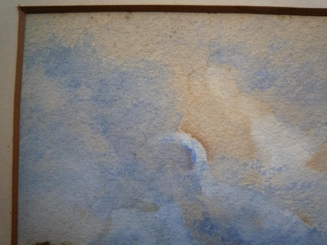 クロード・ロラン「田舎風景」淡彩画（水彩） 3号大