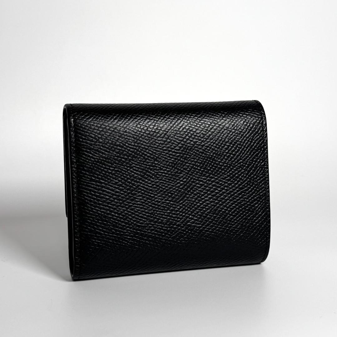 美品 セリーヌ スモール トリフォールド ウォレット レザー 三つ折り ブラック