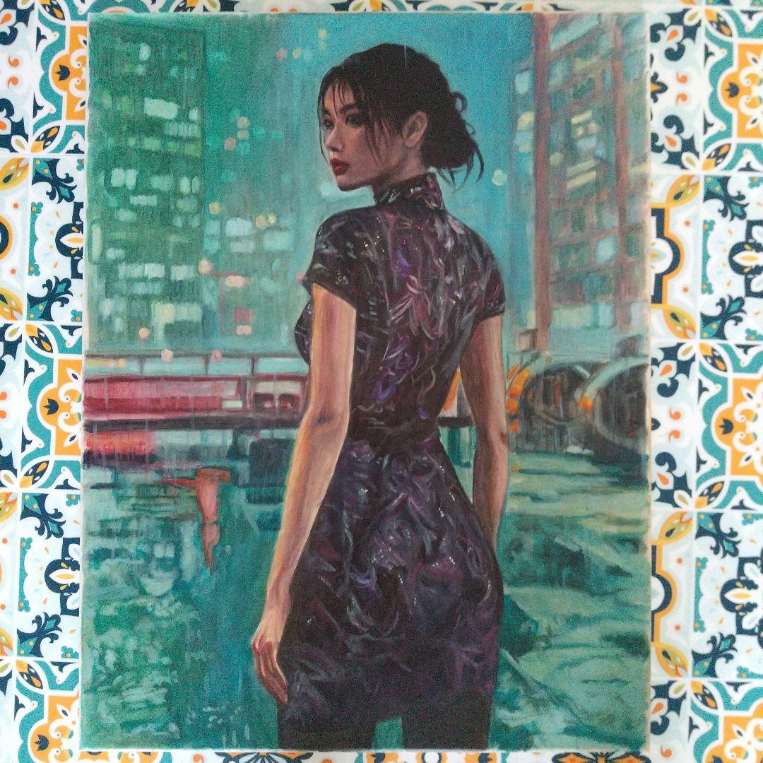 人物画#19 女性の肖像 油彩画 15号 P15 油絵