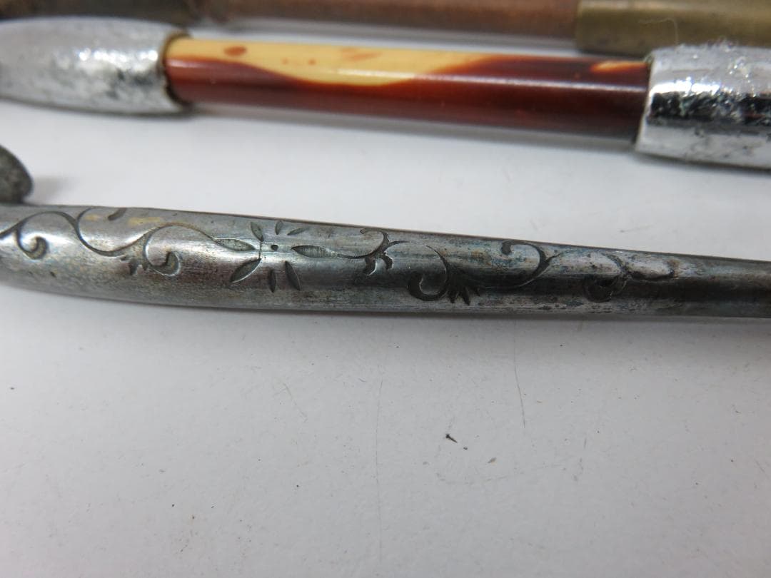 アンティーク キセル 4本セット 煙管 竹製 木製 金属製 レトロ 古道具 骨董