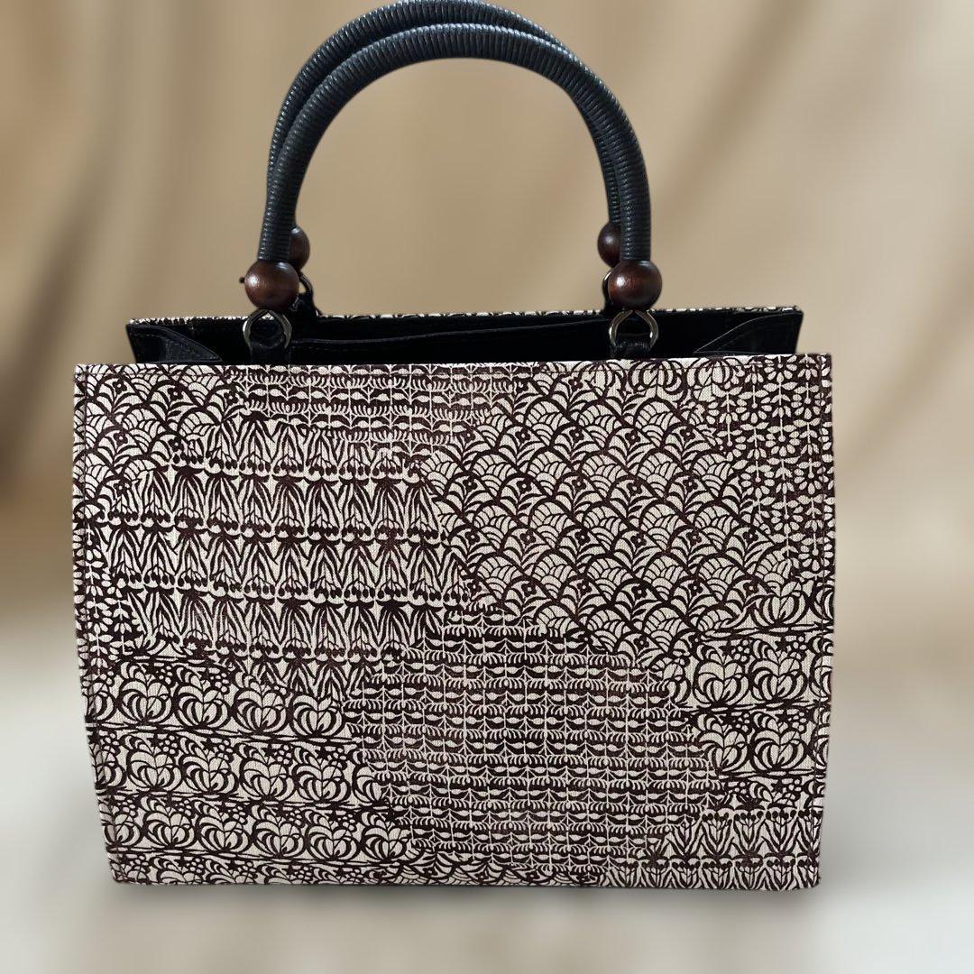 京都SHOZAN謹製 正絹和装バッグ未使用品 切り嵌め小紋柄