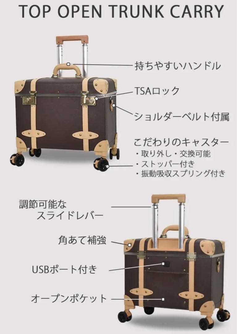 ちい　トップオープン・トランクキャリー 紺色　モアエルグMOIERG