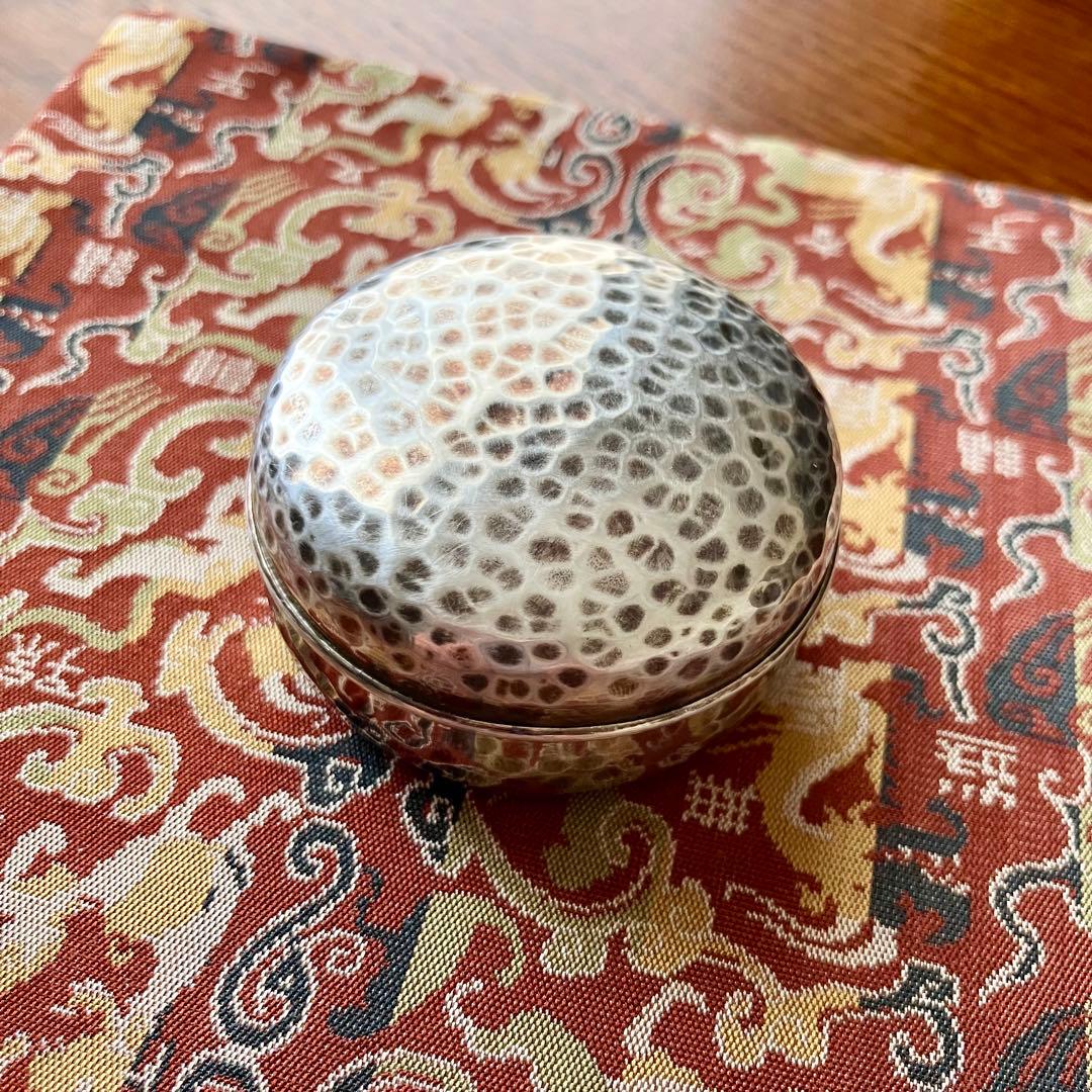 純銀 槌目 打ち出し 香合