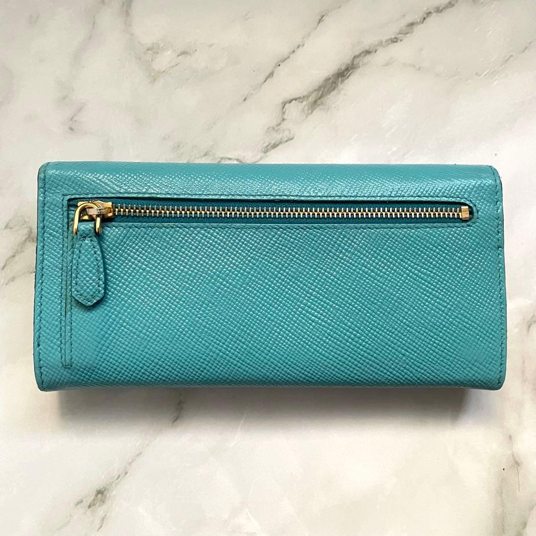 PRADA プラダ サフィアーノ 長財布 フラップ　2つ折り　極美品0112-①