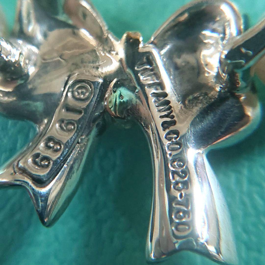 ほぼ未使用◎ティファニー 18金 コンビ・真珠 リボンブローチ No.18833