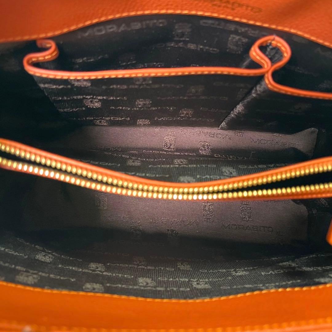 専用品MORABITO オレンジ メルクルディ レザー ゴールド金具ハンドバッグ