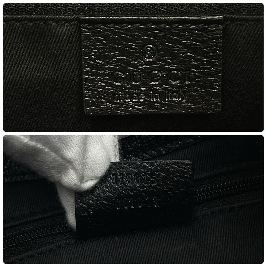 美品● GUCCI グッチ ハンドバッグ GGキャンバス ブラック レザー