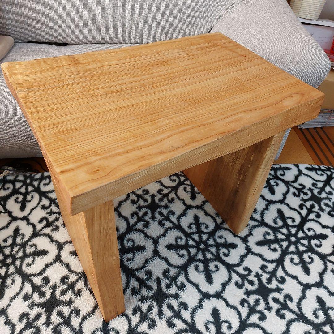 【樫木無垢材】ハンドメイドサイドテーブルorPCデスク