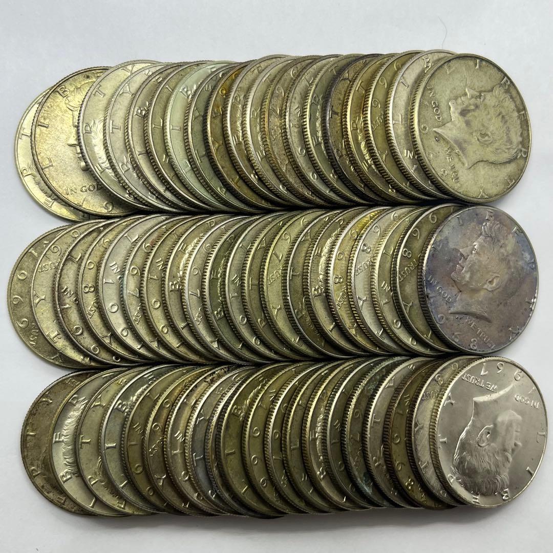 ケネディハーフダラー 50セント 1965年〜1970年 アメリカ銀貨 60枚