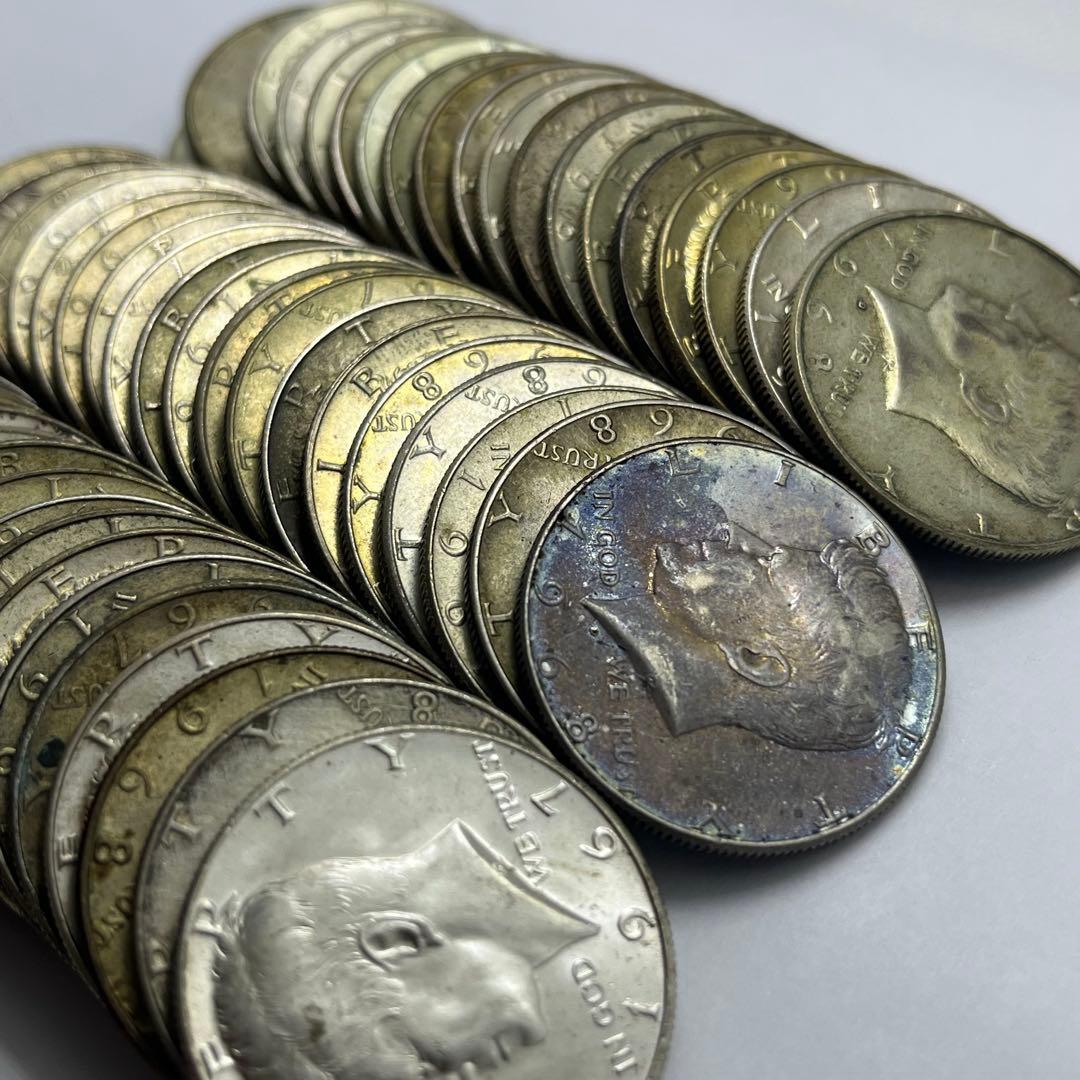 ケネディハーフダラー 50セント 1965年〜1970年 アメリカ銀貨 60枚