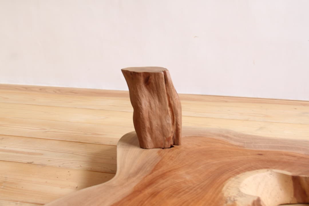 天然木　一枚板　座卓　白　飾り台