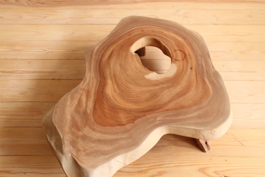 天然木　一枚板　座卓　白　飾り台