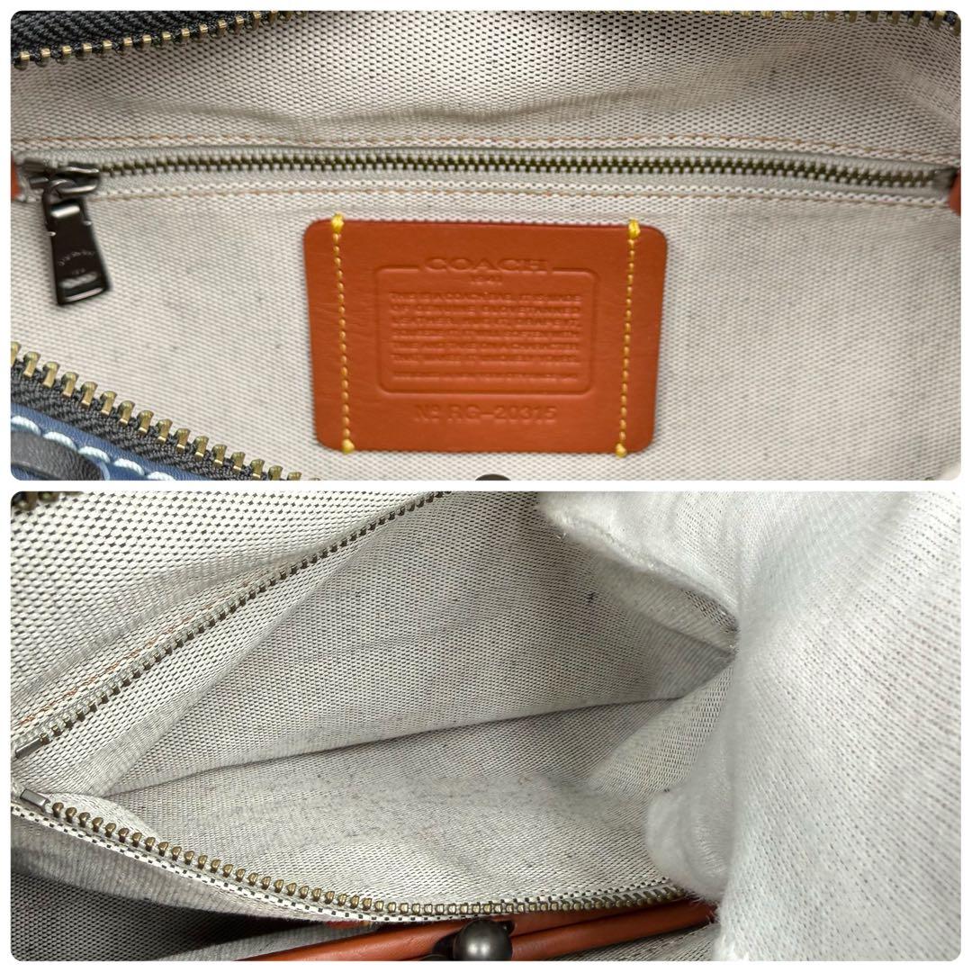 極美品 希少 コーチ ローグ 30 3way レザー ショルダーバッグ ネイビー