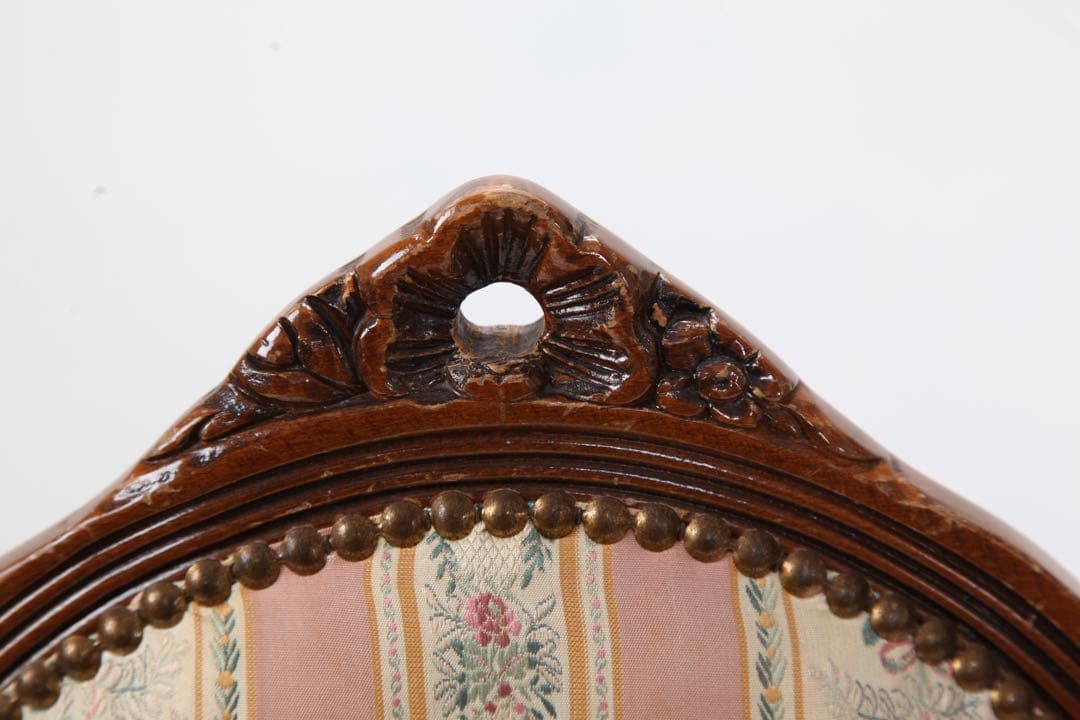 ロココ調西洋風木製椅子 ピンクとクリーム