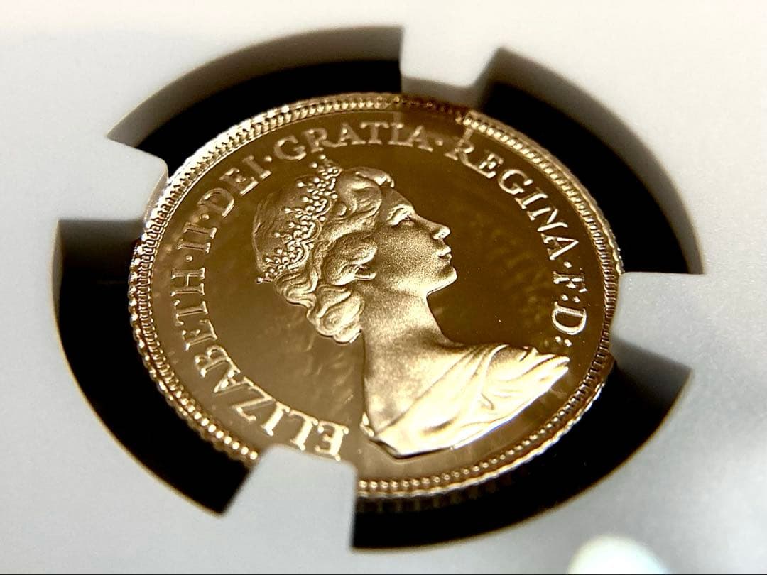 ★ムネゴロウ★★1984年イギリス1/2ソブリンプルーフ金貨★PF69UC