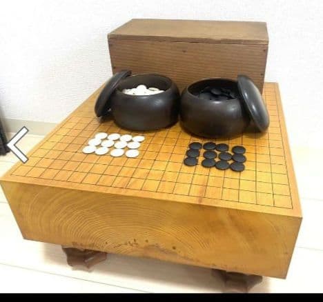 ●(囲碁道具 ）碁盤 碁石 囲碁セット 那智黒 本蛤/碁笥 桐覆い付