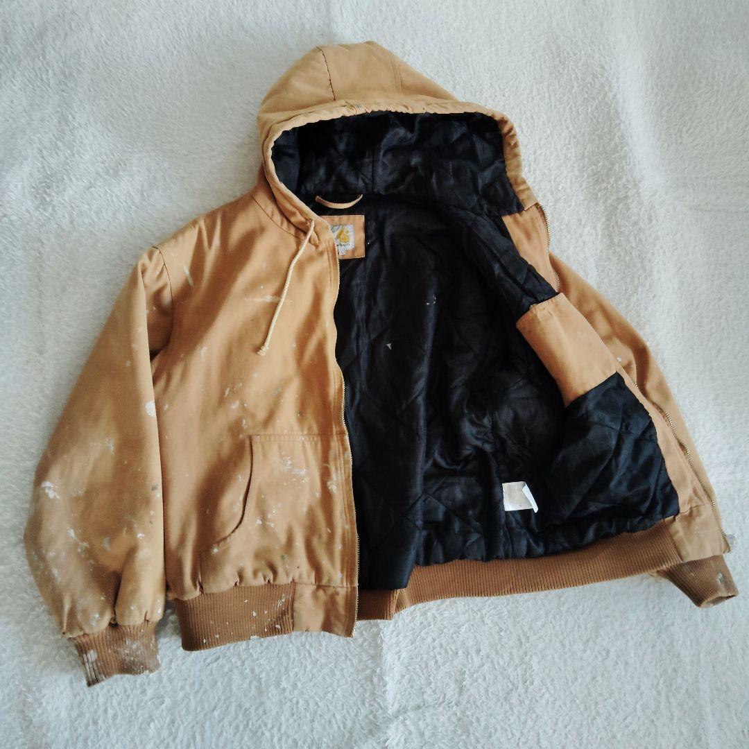 カーハート　アクティブジャケット　ペンキ　Ｌ　ブラウン　キルティング　ペイント