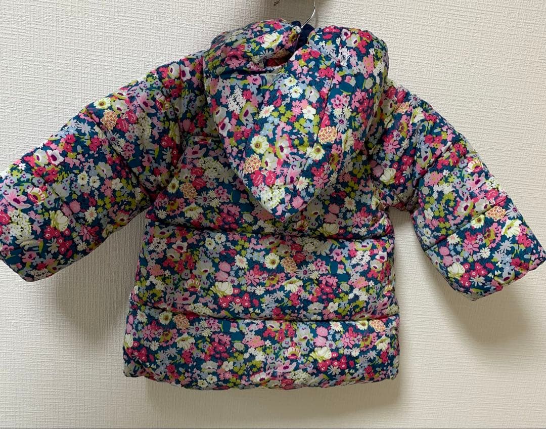 新品 タグ付きJacadi ジャカディ 花柄フード付きダウン 96cm