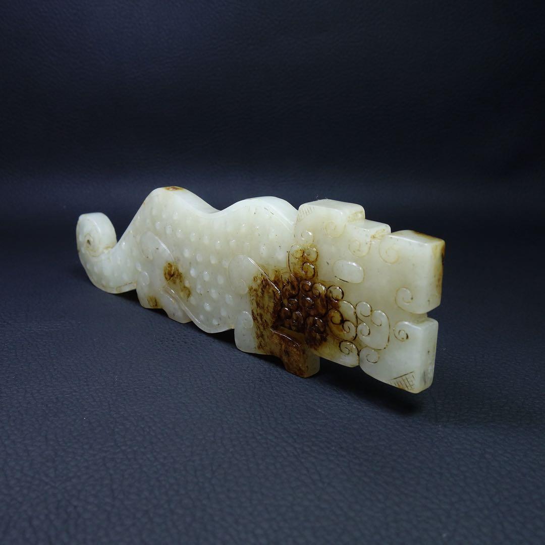 本玉 漢時代 和田玉 中国古美術 物語モチーフ図柄 時代物 お守り 極細工